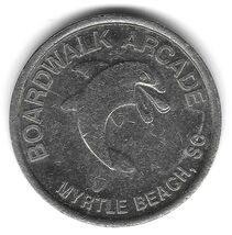 Vintage BOARDWALK ARCADE Myrtle Beach South Carolina DOLPHIN Silvertone ... - $6.92