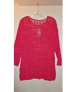 CHICO&#39;S NANCY OPEN KNIT PINK FLAMBE PULLOVER SWEATER NWT CHICOS 3 L/XL - £15.66 GBP