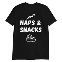 PersonalizedBee Naps and Snacks T Shirt Funny Sarcastic Hilarious Black - £15.59 GBP+