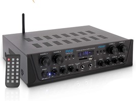 Pyle Pta44Bt 500W Karaoke Wireless Bluetooth Amplifier - 4 Channel Stereo Audio - £104.54 GBP