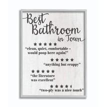 Stupell Industries Five Star Bathroom Funny Word Black and White Textured Design - £52.40 GBP