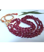 Natural African Ruby Tumble Beads Necklace - $522.00+