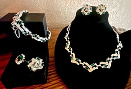 Sarah Coventry Emerald Ice Green and Clear Rhinestone Ultimate Sets - £97.63 GBP+