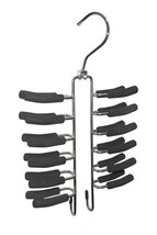 Necktie Rack Hanger Organizer Men Women Closet Metal & Foam 24 Ties 2 Belt Hooks image 4