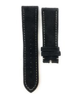 Leonard 23mm Men&#39;s Watchband/ Black Fabric White Stitched / No Buckle Ba... - $74.25