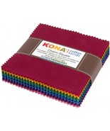 Robert Kaufman Kona Cotton Solids Dark 5 Inch Precut Squares 85pcs - $45.21 CAD