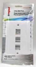 On-Q-Legrand-3-Port-White Nylon Ethernet Wall Jack Plate-F3403-WH-V1 - £6.39 GBP