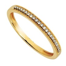 14K Oro Amarillo Chapado 0.15CT Imitación Diamante Mitad Eternidad Alianza Ring - £85.80 GBP