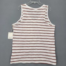 a.n.a. Womens Tank Size M White Preppy Red Sable Stripe V-Neck Pocket Co... - £9.67 GBP