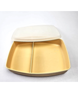 Vintage Tupperware Divided Lunch Snack Container 813 Almond w/ Sheer Lid... - $127.10 MXN