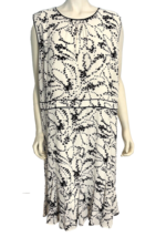 NWT Talbots Plus Petite Wh w Blk Floral Scoop Neck Sleeveless Lined Dres... - £89.70 GBP