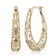 New 925 Silver Earrings Hollow Fashion Big Earrings 18k Gold Earrings For Women  - £10.47 GBP