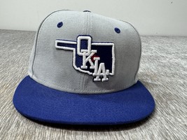 Oklahoma City Dodgers Hat Cap Fitted 6 7/8 Gray Blue Baseball MiLB New E... - $470.22 MXN
