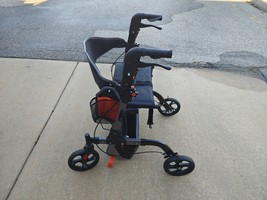 Aojin Lightweight Foldable Rollator Walkers w Seat for Seniors, 350 lb C... - $71.25