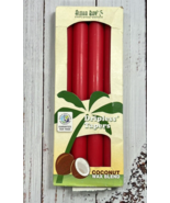 Aloha Bay Dripless Tapers Coconut Wax Blend 9&quot; - RED 4 Pack - $13.61