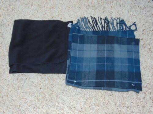 2 Scarfs Dockers Tek Gear Fringed Gray Black Neck Wrap Mens - $19.80