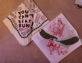 Bull n Barrel Restaurant Paper Napkin Pennsylvania 1966 - $11.88