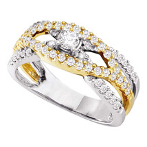 14k White Gold Round Diamond Solitaire Two-tone Bridal Wedding Engagement Ring - £772.26 GBP