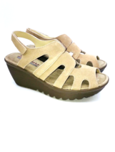 Skechers Parallel Stylin Suede Slingback Wedge Sandals- Dark Natural, US 9.5W - £23.79 GBP