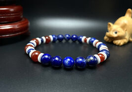 New Zealand Handmade Flag Color Gemstone Beaded Bracelet, Men's and Wome... - $26.12
