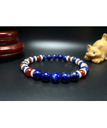New Zealand Handmade Flag Color Gemstone Beaded Bracelet, Men's and Wome... - $29.39