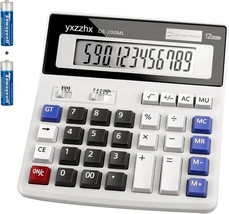 Desk Calculator 12 Digit Extra Large 4-Point 3-Inch Lcd Display, Desktop... - $31.98