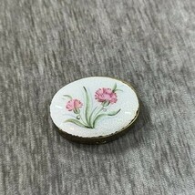 Vintage Art Deco Ladies Guilloche Enamel Powder Compact Flowers Floral B... - $24.74