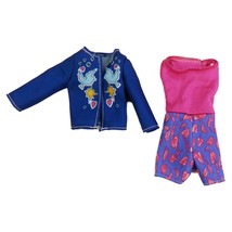 2016 Barbie 2 Fashion Pack Blue Bird Jacket Pink Purple Leaf Romper FCT8... - £4.69 GBP