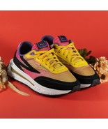 Fila Sneaker Womens Renno Running Lemon Knockout Pink Black Suede Size 8.5 - $912.40 MXN