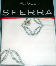 Sferra Cossa Embroidered Dot Sham Boudoir White Silversage Cotton Percale New - £26.59 GBP