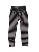 ATHLETA Womens Leggings CHATAURANGA Black/Gray  Striped Activewear Size XS - £11.50 GBP