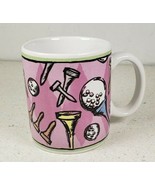 Old Time GOLF GOLFERS Coffee Cup Mug by Russ Berrie &amp; Co. Club Balls Tee... - $31.96 CAD