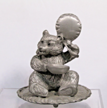 Vintage 1991 Web Silver Co Pewter Teddy Bear W/Balloon #1 Fig 3” Collectible - £15.54 GBP