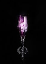 ajka marsala crystal purple champagne flute 9" tall image 4