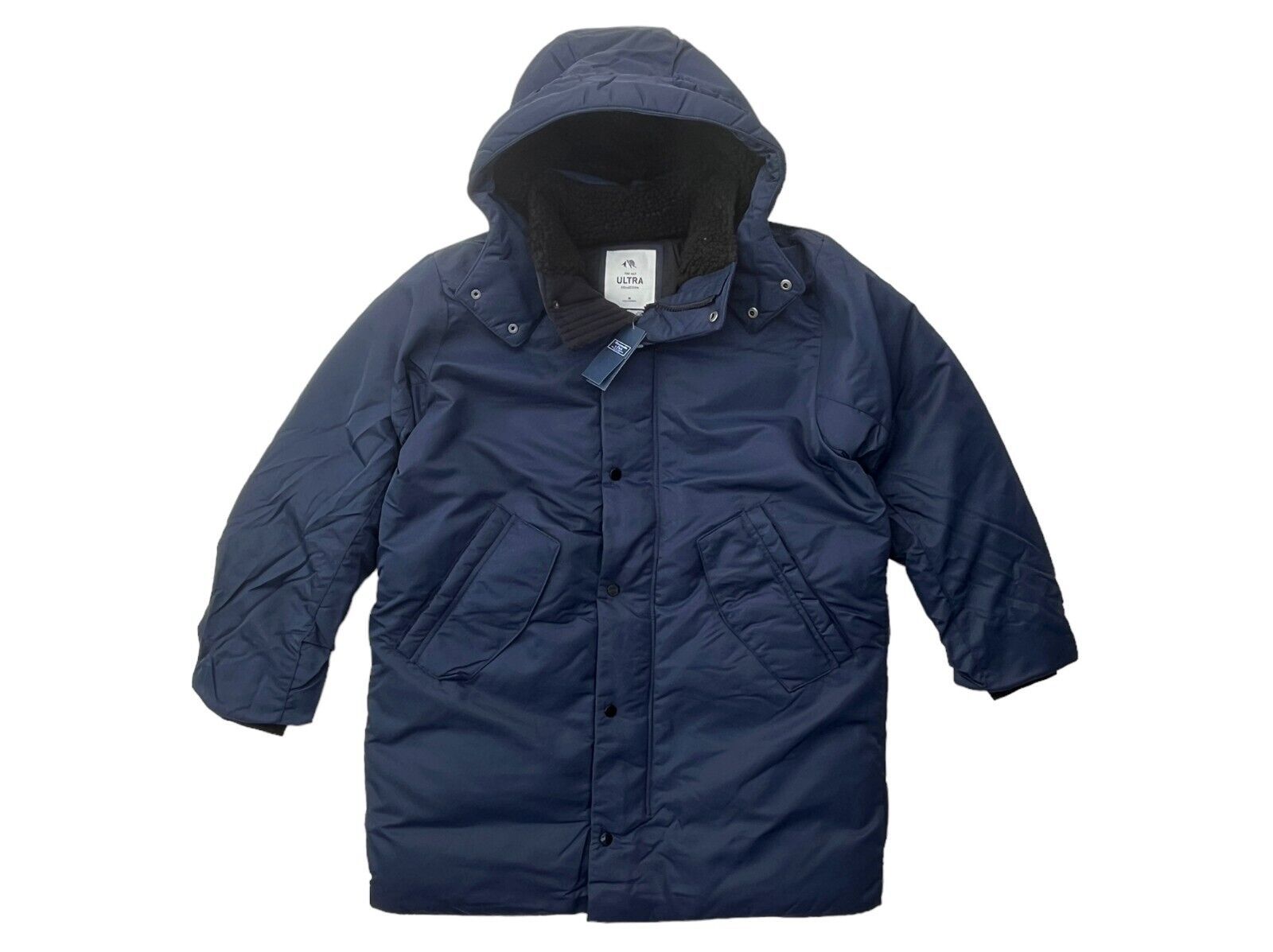 Primary image for Abercrombie Fitch Mens M Navy Wind Water Resistant Hooded Ultra Parka Jacket