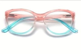 Reading Glasses ~ Two Tone ROSE/TEAL ~ Plastic Frames ~ +2.00 Strength - £18.47 GBP