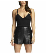 Partywear Genuine Lambskin Leather Designer Cocktail Women Black Sexy Sh... - $119.70 CAD