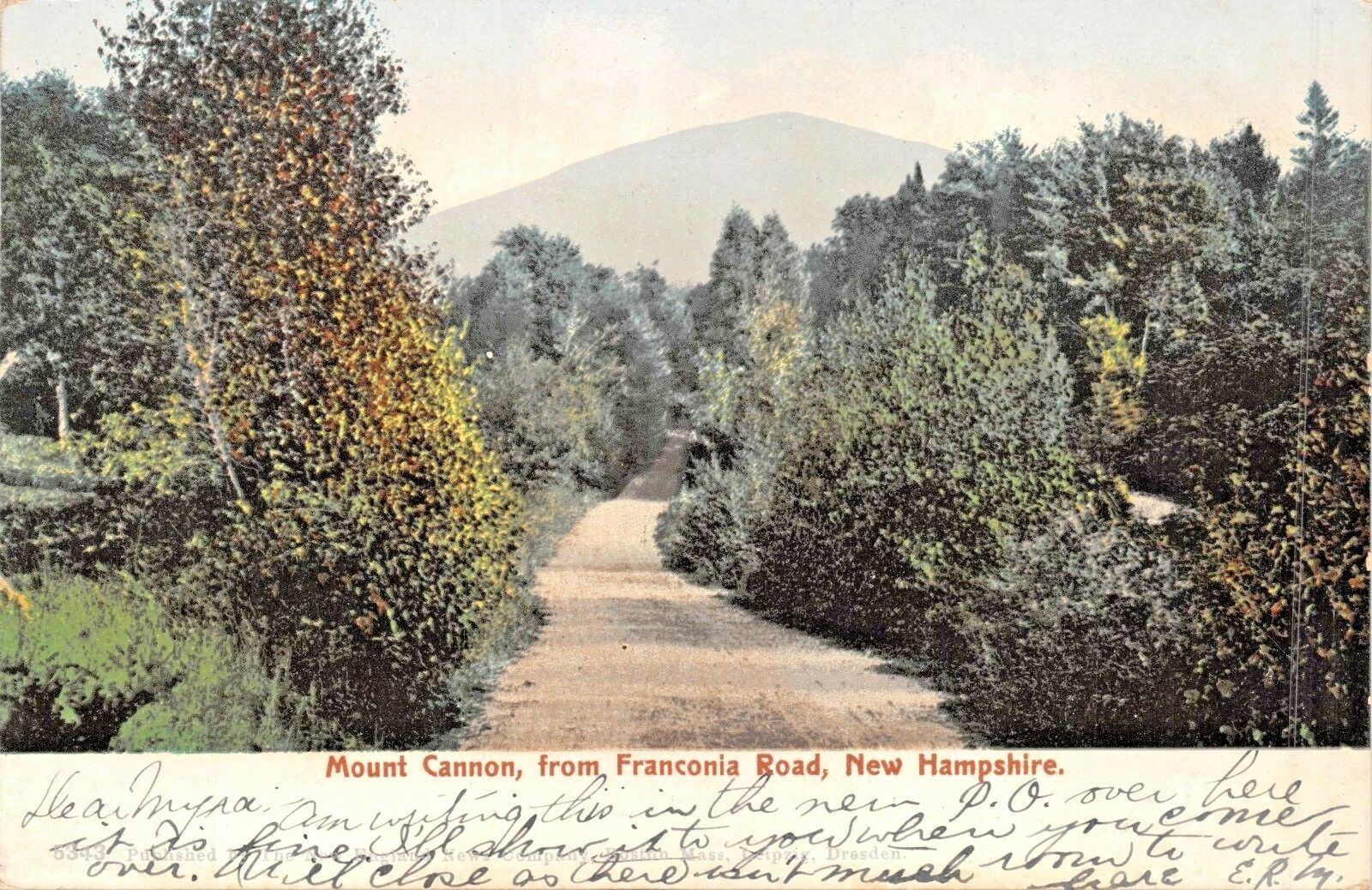 MOUNT CANNON NEW HAMPSHIRE FROM FRANCONIA ROAD-PHOTO POSTCARD 1905 PSMK - £6.82 GBP