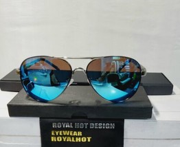 Unisex Aviator Sunglasses 60mm Polarized Blue reflective  100%UV Metal Frame  - £28.84 GBP