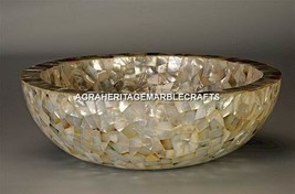 Natural Marble Bathroom Sink Gemstone Golden Mother of Pearl Hallway Dec... - $13,198.37 MXN+
