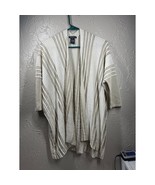 Lafayette 148 Womens Open Front Cardigan Linen Blend Striped Tan Size Small - $1,023.42 MXN