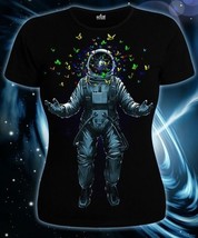 T-shirt donna Space UV Blacklight Psychedelic Festival Cosmic Goa Rave E... - $25.36