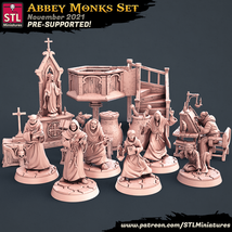 3D Printed STL Miniatures Abbey Monks Set 28 - 32mm War Gaming D&amp;D - £7.32 GBP+