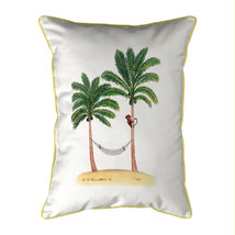 Betsy Drake Palm Trees and Monkey Extra Large 24 X 20 Indoor Outdoor Pillow - £54.43 GBP