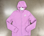 NWT Nike NSW Club 939639-591 Girls&#39; Big Kids Full Zip Hoodie Violet Shoc... - £23.55 GBP