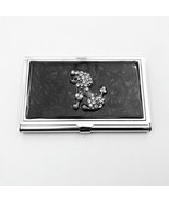 Vintage Stainless Steel Business Card Case with Rhinestone Poodle - £19.37 GBP