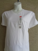 Womens Hanes Cotton S/S V  Neck Tee Shir 2X White - £8.70 GBP