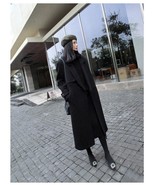 Oversized Wool Blend Trench Coat for Casual and Edgy Look - £124.28 GBP