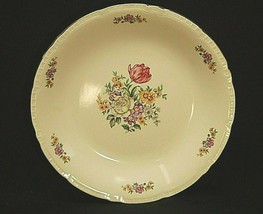 Vintage Bouquet Floral Ribbed Edge by Bohemia Ceramic 11-3/4&quot; Deep Round Platter - £46.65 GBP
