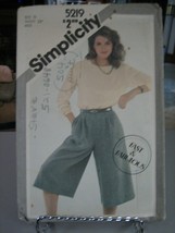 Simplicity 5219 Misses Culottes &amp; Pullover Top Pattern - Size 10 Bust 32... - $11.01